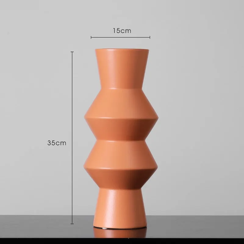 Nordic Ceramic Vase Morandi Color Flower Vases Flower Arrangement Home Decor Living Room TV Cabinet Home Decoration Accessories