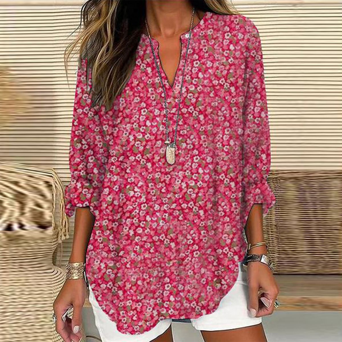 Sweet Pink 3/4 Sleeve Top