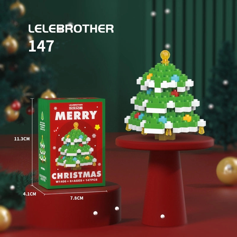 Compatible With Small Particles Christmas Building Blocks Suit Children Assembled Christmas Tree Toys Santa Claus