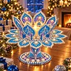 DIY Lotus Flower Pearls & Diamond Painting Candle Holder Acrylic Three-Dimensional Aromatherapy Rack Home Decor Gift