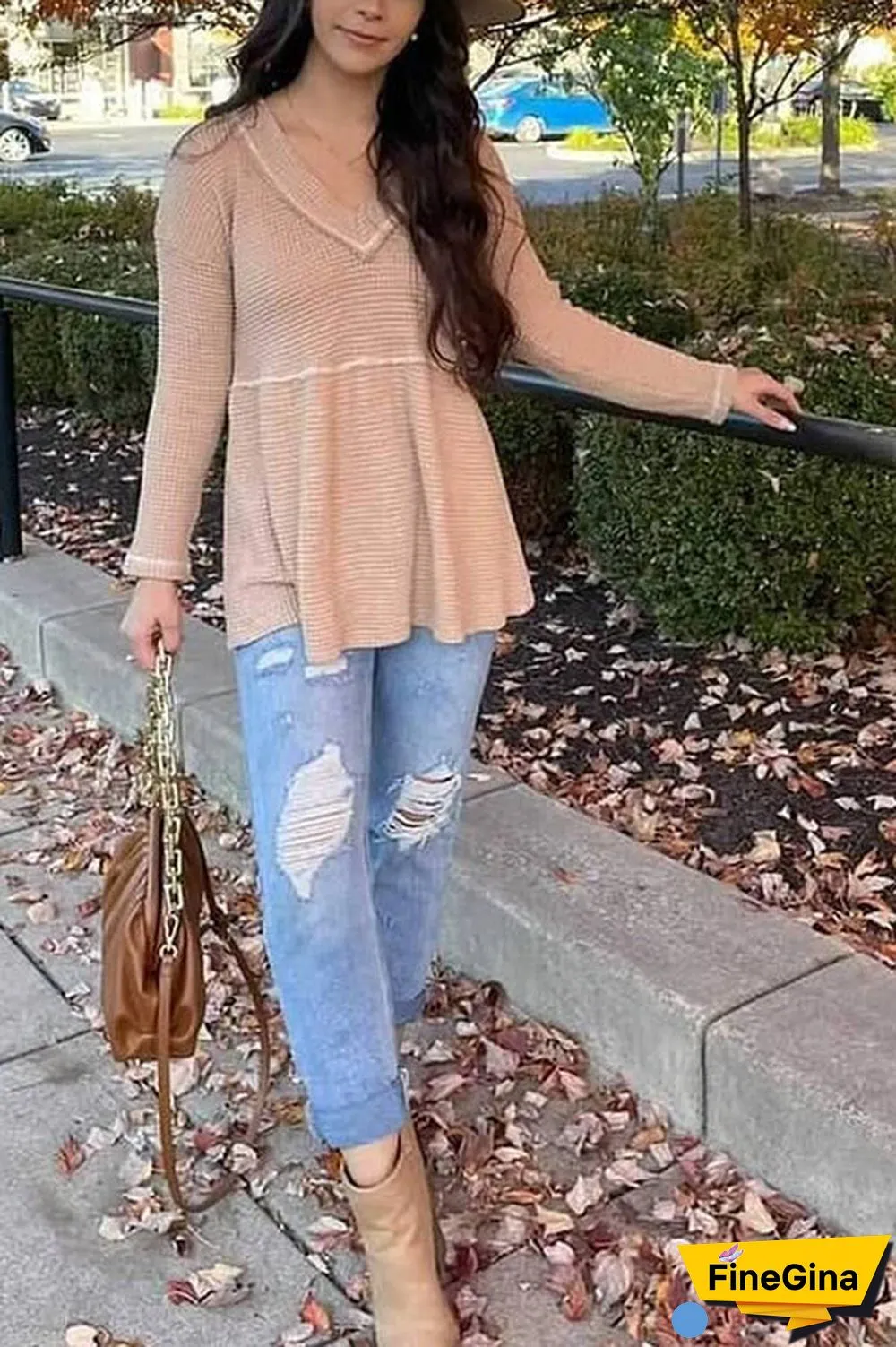 Colorblock Long Sleeve Ruched Top