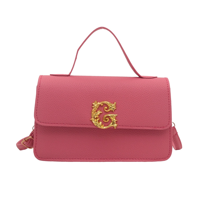 Women’s Pu Leather Solid Color Streetwear Square Magnetic Buckle Shoulder Bag Handbag Crossbody Bag