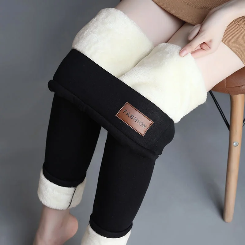 Winter Warm Leggings Women Velvet Hight Waist Solid Color Streetwear Long Pants Stretchy Casual Comfortable Thicken Leggings