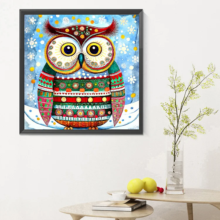 1pc Owl Diamond Painting Kits Adult 5D DIY Diamond Art Painting Crafts,Wall  Decoration Holiday Gift,Round Full Drill Diamond Painting For Home Decor,2