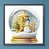 >SALE<5D DIY Full Round Drill Diamond Painting Xmas Crystal Ball Alphabet J 30x30cm