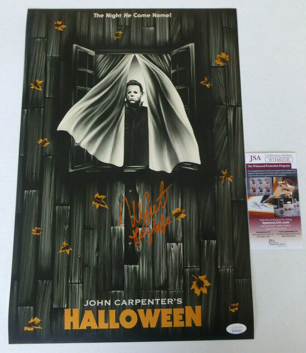 Nick Castle Signed 12x18 Photo Poster painting Auto, Halloween, Michael Myers at Window, JSA COA