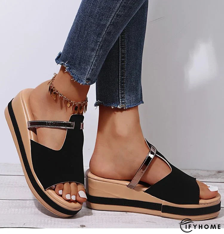 Women's casual slip-on sandals with wedge heel | IFYHOME