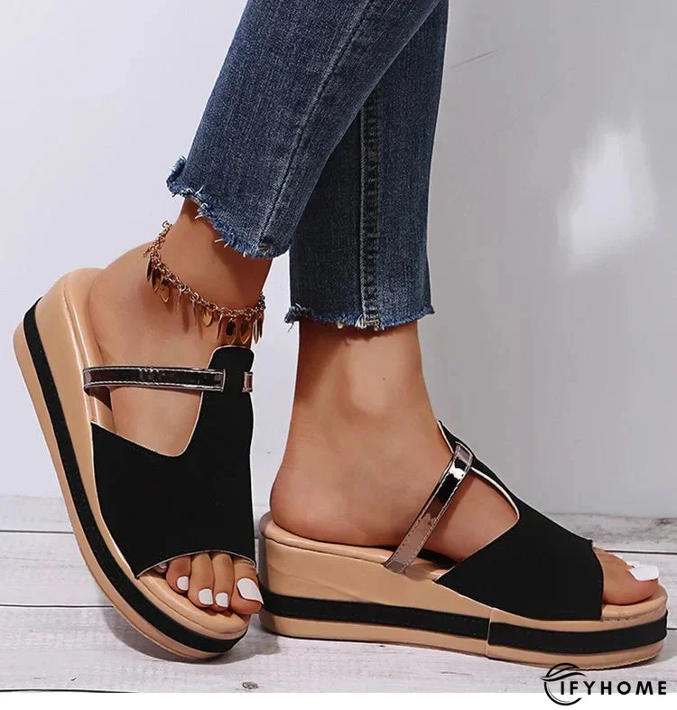 Women's casual slip-on sandals with wedge heel | IFYHOME