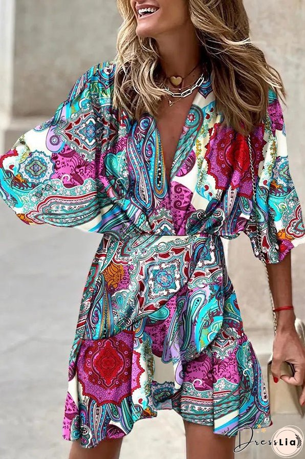 Dancing In The Garden Printed Mini Dress