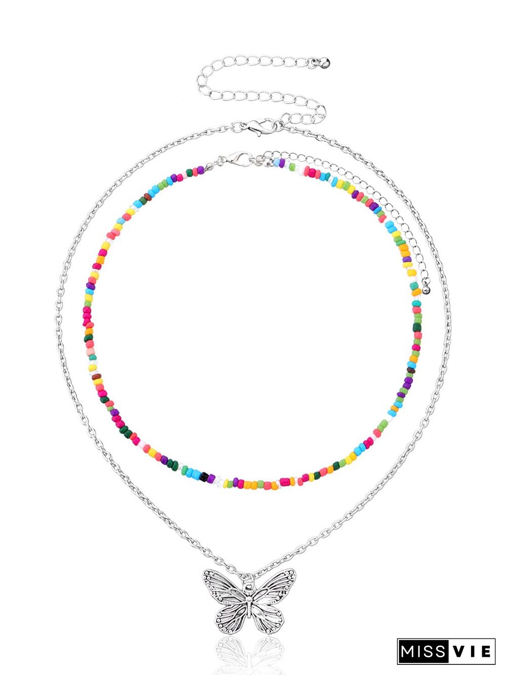 Boho Rice Bead Double Layer Necklace