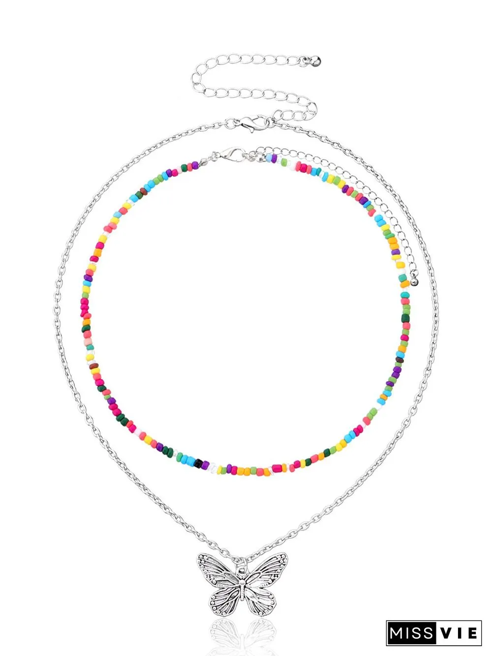 Boho Rice Bead Double Layer Necklace
