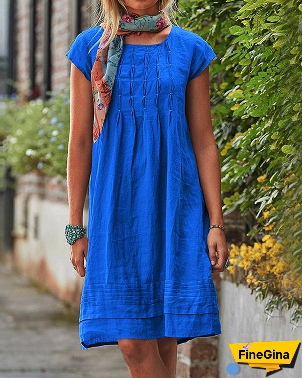 Vintage Casual Solid Linen Women Dresses