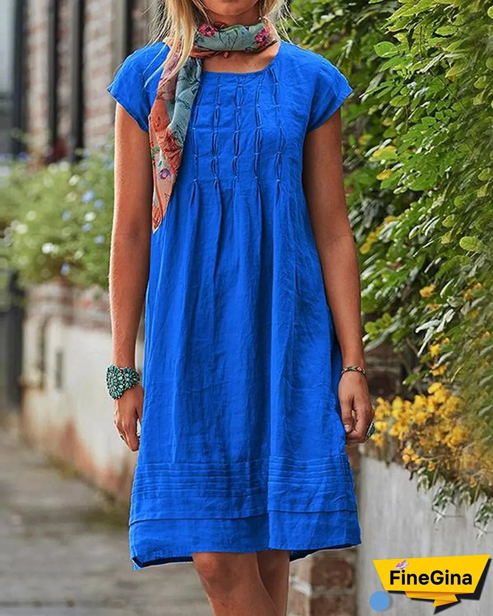 Vintage Casual Solid Linen Women Dresses