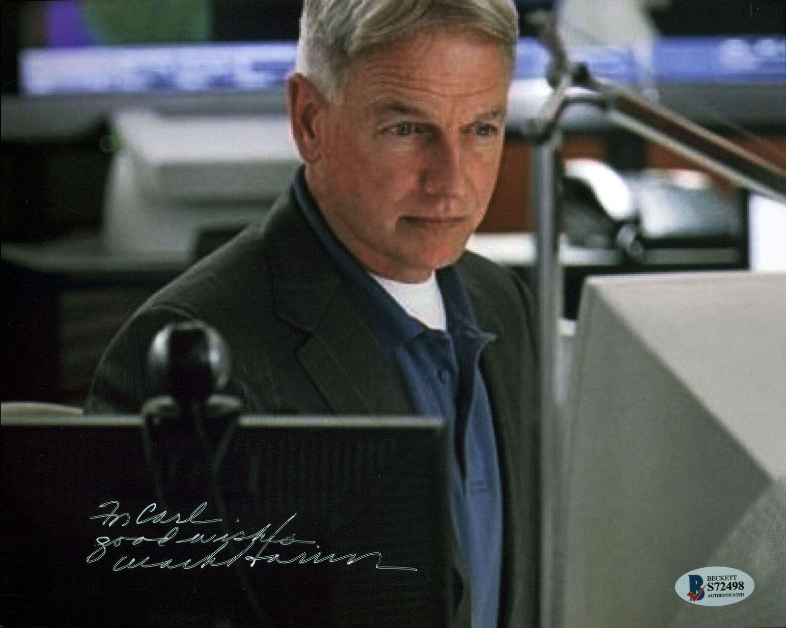 Mark Harmon NCIS Good Wishes Authentic Signed 8x10 Photo Poster painting Autographed BAS #S72498