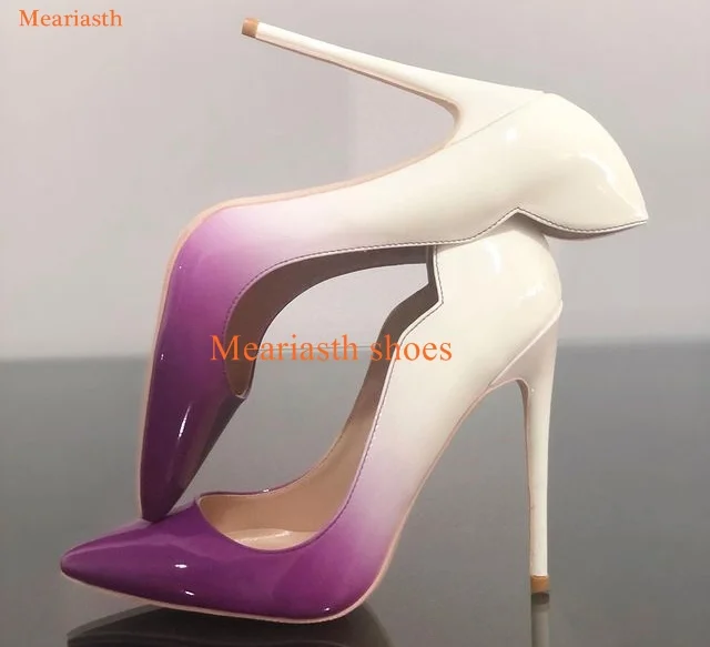 Qengg Colors Women Pumps 2023 New Pointed Toe Fashion High Heel Shoes Ladies Stiletto Party Evening Dress Shoes 8cm 12cm Plus 44 703-0