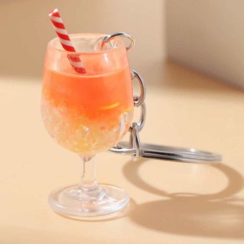 Minimalist Drink Cup Plastic Unisex Bag Pendant Keychain