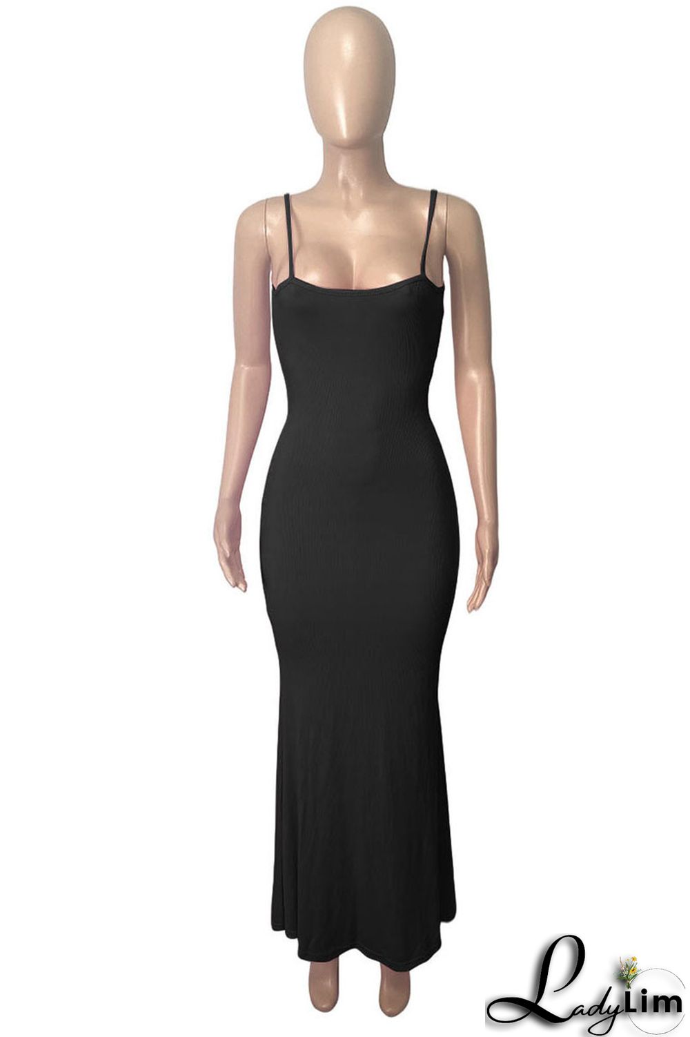 Red Sexy Solid Split Joint Spaghetti Strap Sling Dress Dresses