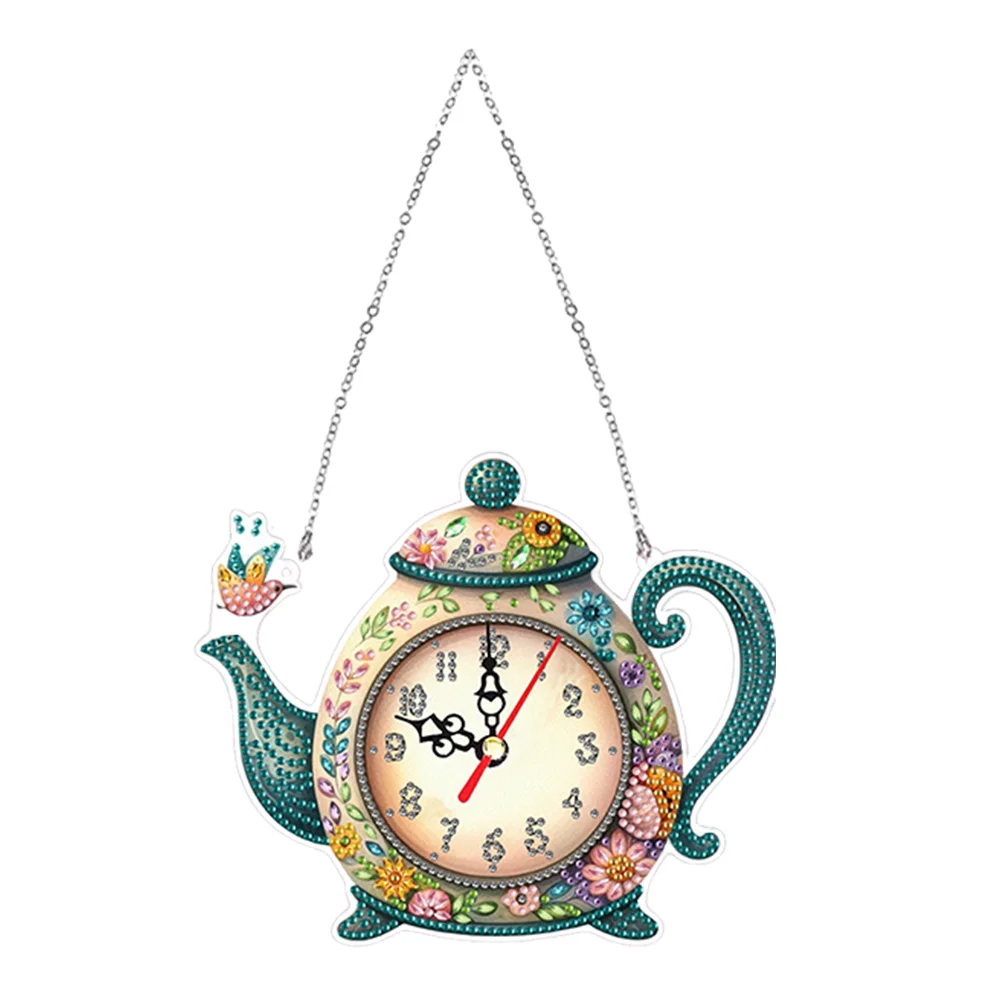 2Pcs Owl DIY Diamond Painting Ornament with Clock Function Home Craft Decor Art