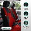 FH Group Car Seat Covers Full Set Premium Cloth - Universal Fit,Automotive Seat Cover,Low Back Front Seat Covers,Airbag Compatible,Split Bench Rear Seat,Washable Seat Cover for SUV,Sedan Red