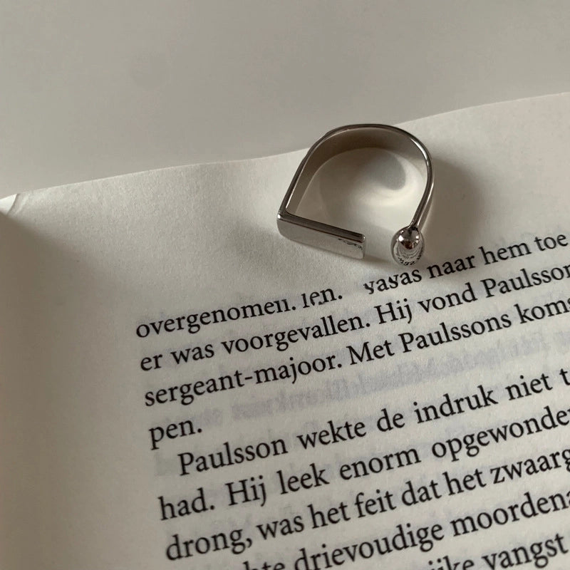 Minimalist Geometric Copper Silver Plated Rings