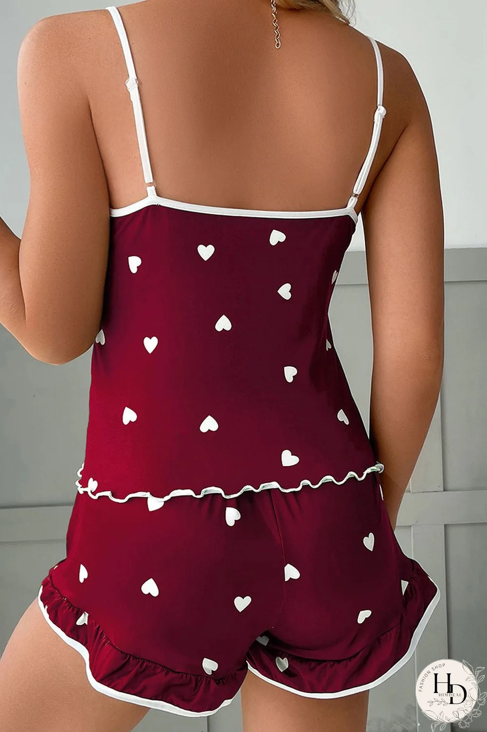 Army Green Casual Print Patchwork Spaghetti Strap Sleeveless Two Pieces