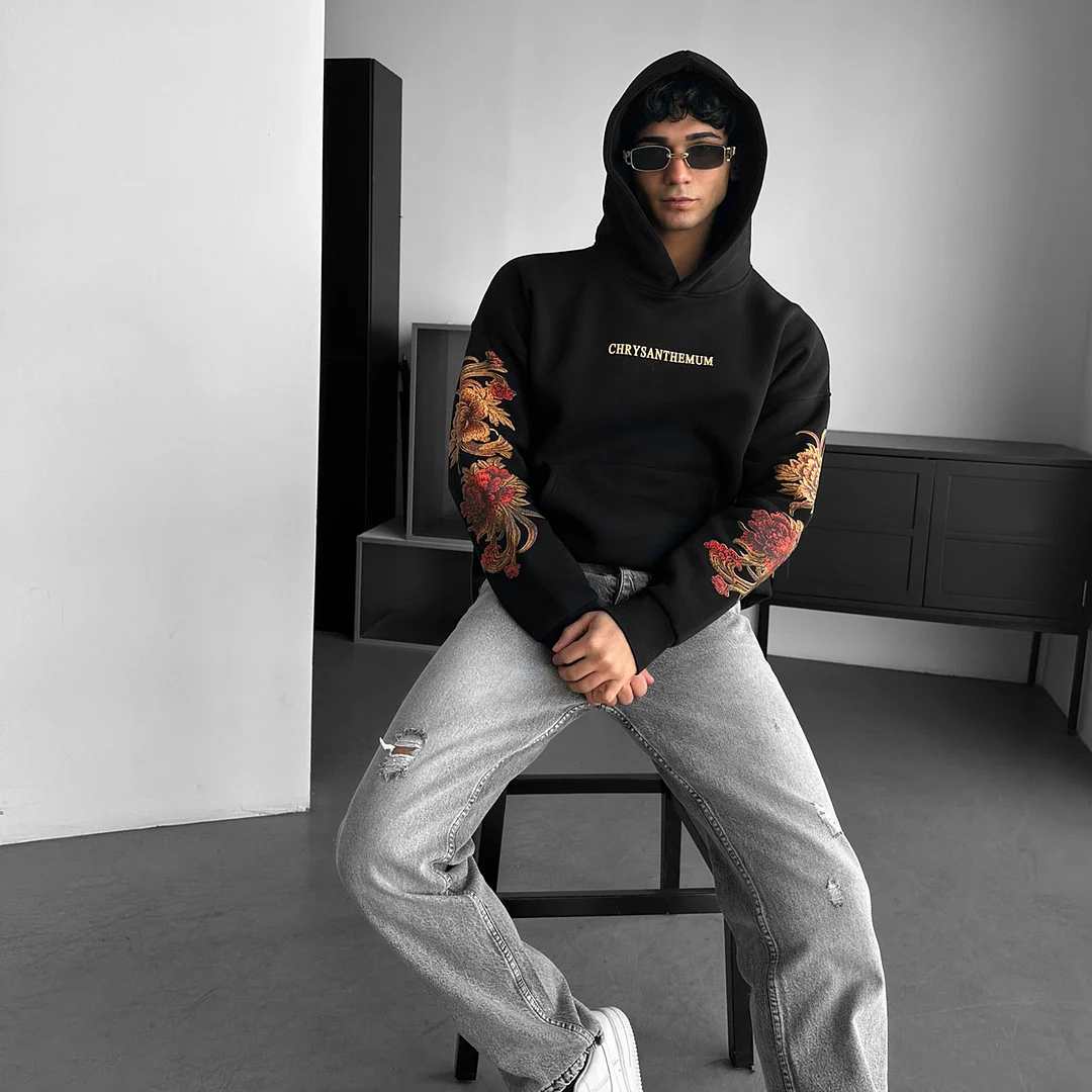 Oversized Chrysanthemum Hoodie