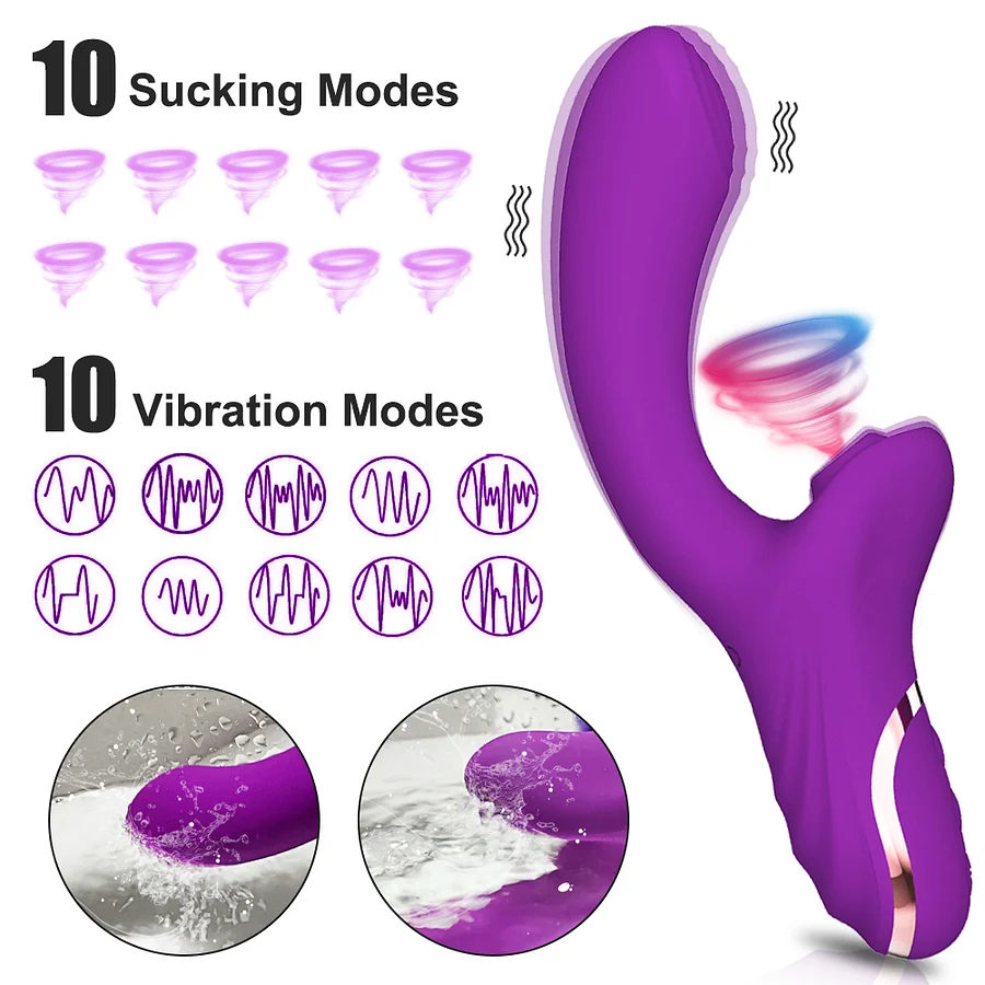 Waterproof Rechargeable Clit Suck Toy - with 10 Modes