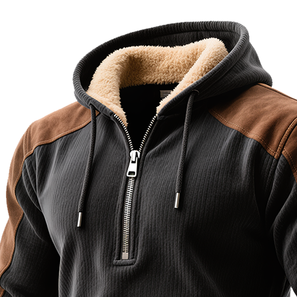 Men's Vintage Warm Winter Hoodie With Sherpa Lining-inspireuse