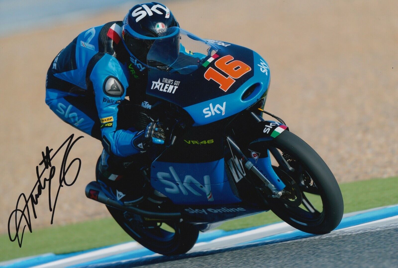 Andrea Migno Hand Signed 12x8 Photo Poster painting - SKY Racing Team VR46 Moto3 - MotoGP 3.