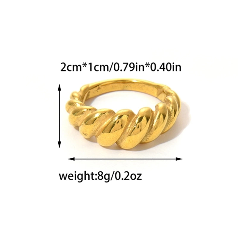 Hip-Hop Rock Streetwear Geometric 304 Stainless Steel 14K Gold Plated Rings