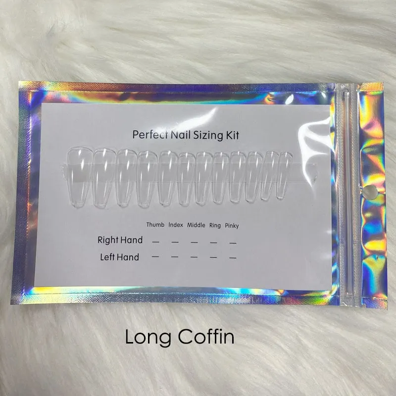 Press On Nail Sizing Kit Sample False Nail Tips Chart Template Card French Manicure Custom Nails Supply-Nail Inspo