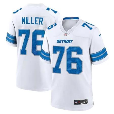 Youth Detroit Lions #76 Blake Miller White 2026 NFL Draft Game Jersey