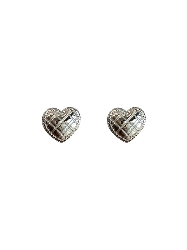 1 Pair 925 Sterling Silver Heart Shape Ear Studs