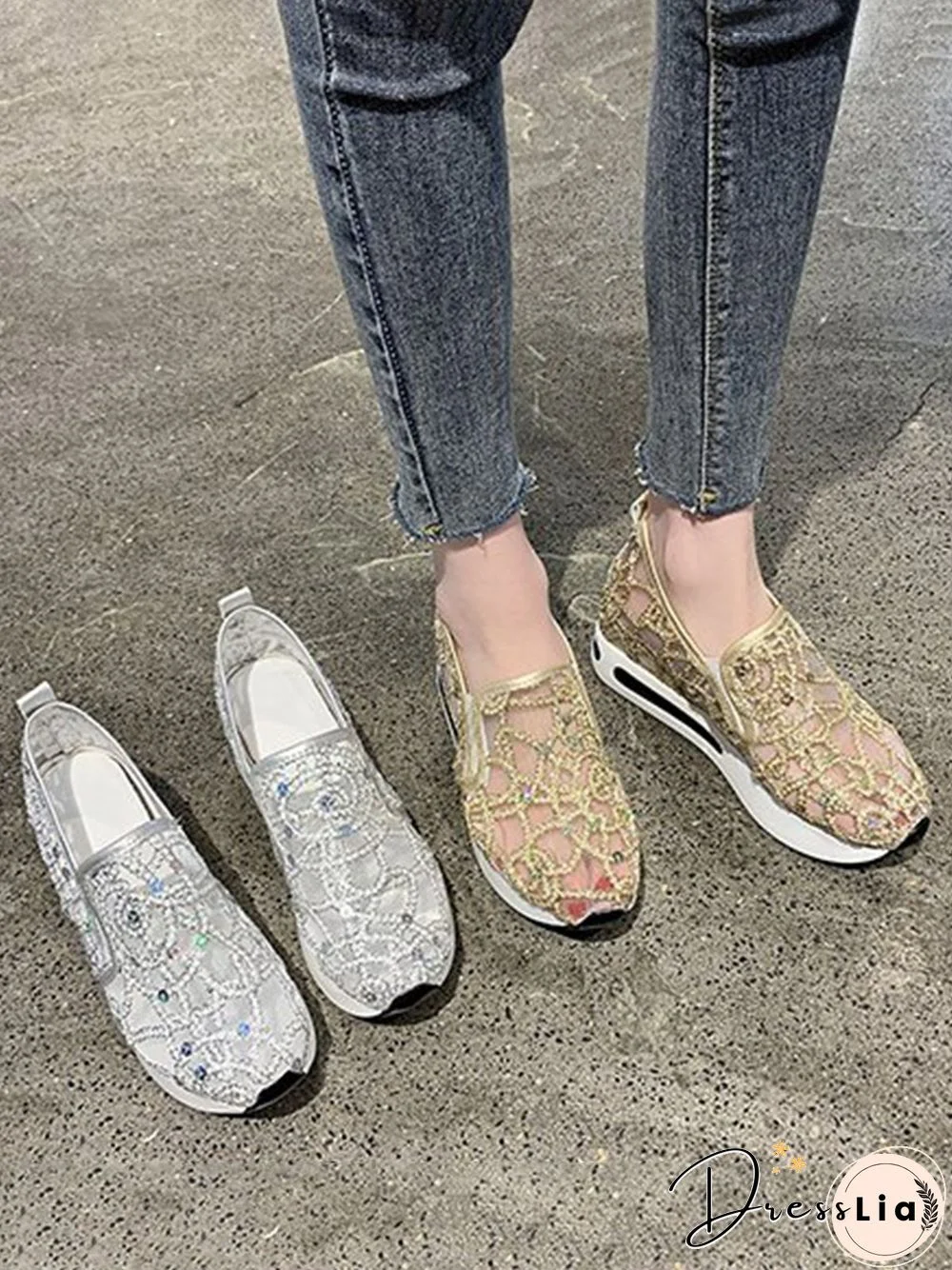 Lightweight Breathable Mesh Platform Sneakers