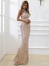 Evening Sleeveless Wrap Sequined Dress