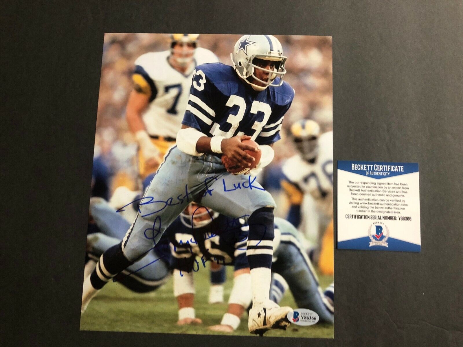 Tony Dorsett Hot signed autographed Cowboys HOF 8x10 Photo Poster painting Beckett BAS coa