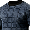 Men's Vintage 3D Quilted Print Crew Neck Sweatshirt by Inlyline