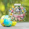 Easter Bunny DIY 2D Flat Acrylic Double Sided Diamond Painting Hanging Pendant