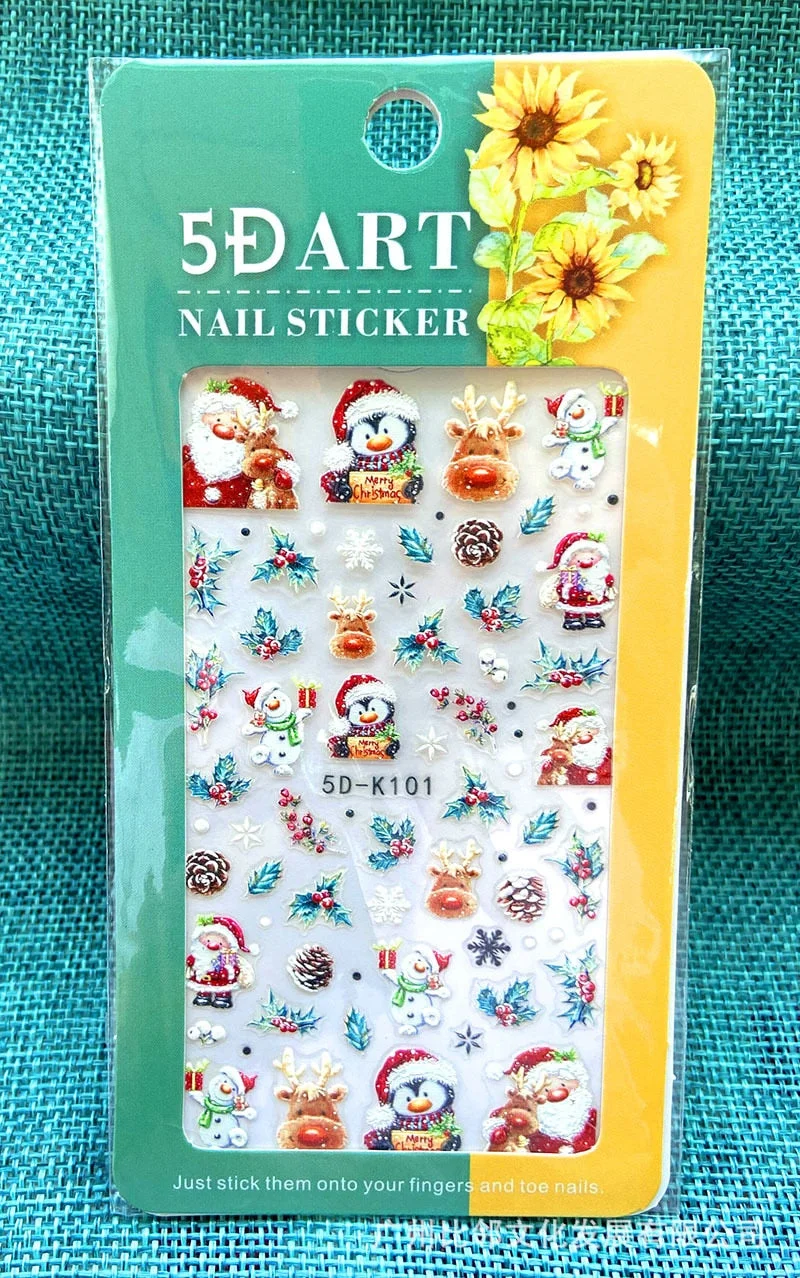 5D Acrylic Nail Sticker Engraved White Snowflakes Flower Sliders Embossed Lace Wedding Nail Art Design Monogram Decals Manicure-Nail Inspo