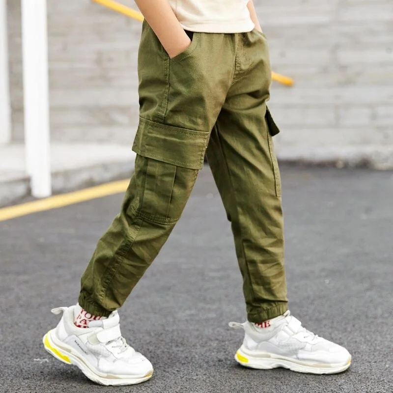 hot sale baby boys pants 4-13 years old autumn and winter boys harem pants cotton fashion Large pocket casual trousers