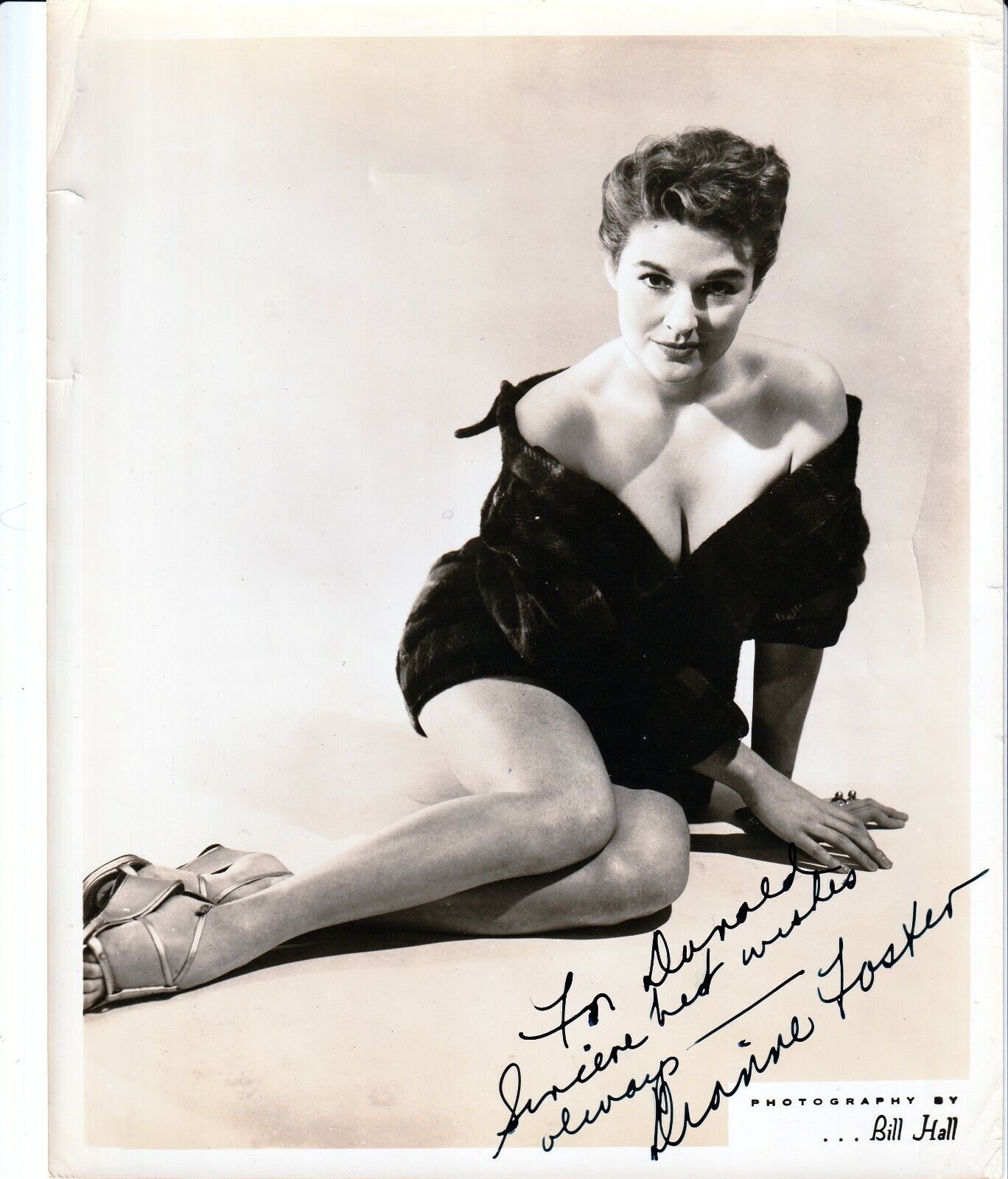 DIANNE FOSTER ?2019 @90 Night Passage etc good Signed VINTAGE PIN UP 8x10 pic