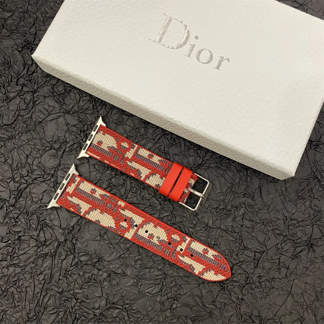 Christian Dior Premium Jacquard Fabric Apple Watch Full Series Replacement Straps