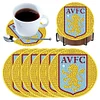 6 Stück Aston Villa FC DIY Diamond Painting Untersetzer Kits mit Halter für Erwachsene