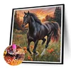 Cheval-Plein diamant rond peinture-30 * 30cm