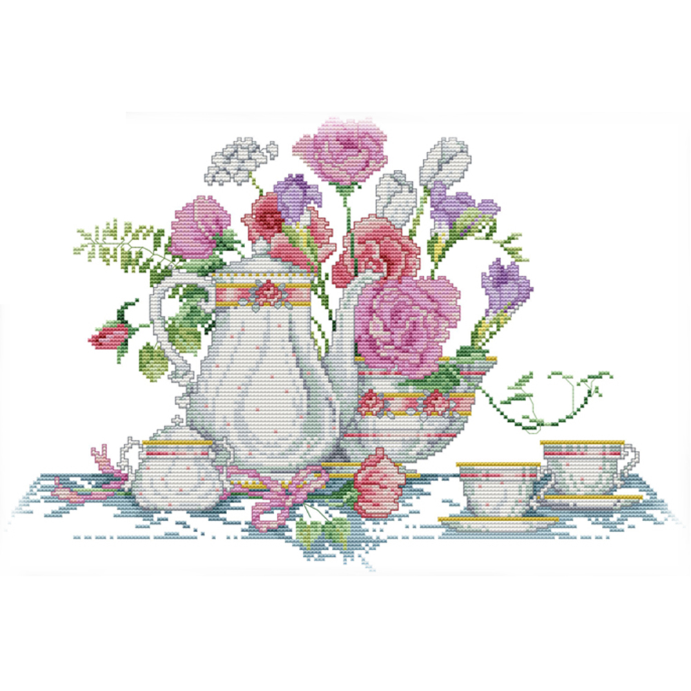

Rose Table - 14CT Stamped Cross Stitch - 43*31CM, 501 Original