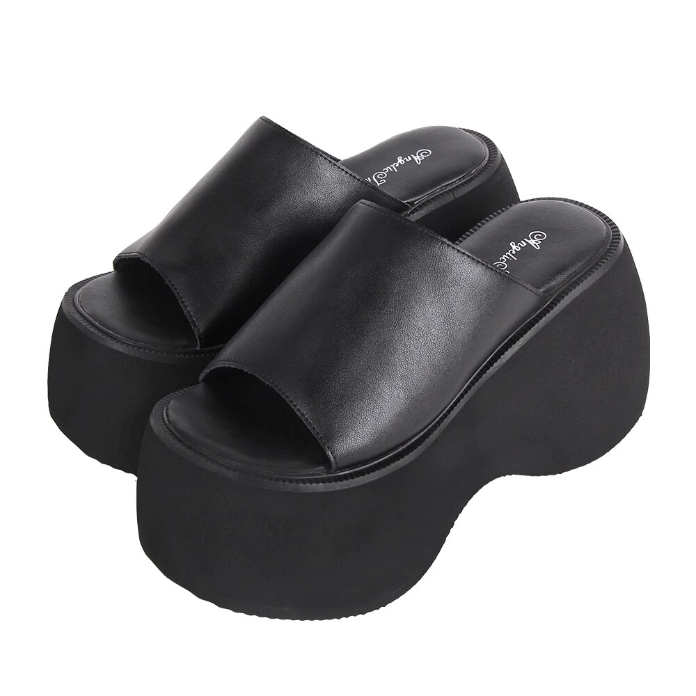 VCshoes Woman Sandals Genuine Leather Shoes Lady High Heels Pumps Platform Girl Dress Party Sandals 10cm 2325 44
