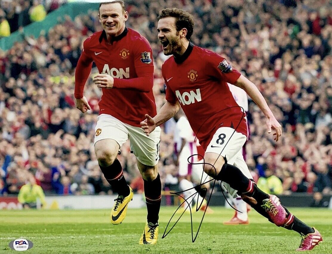 Juan Mata Signed 11x14 Photo Poster painting PSA AH69810 Soccer Manchester United