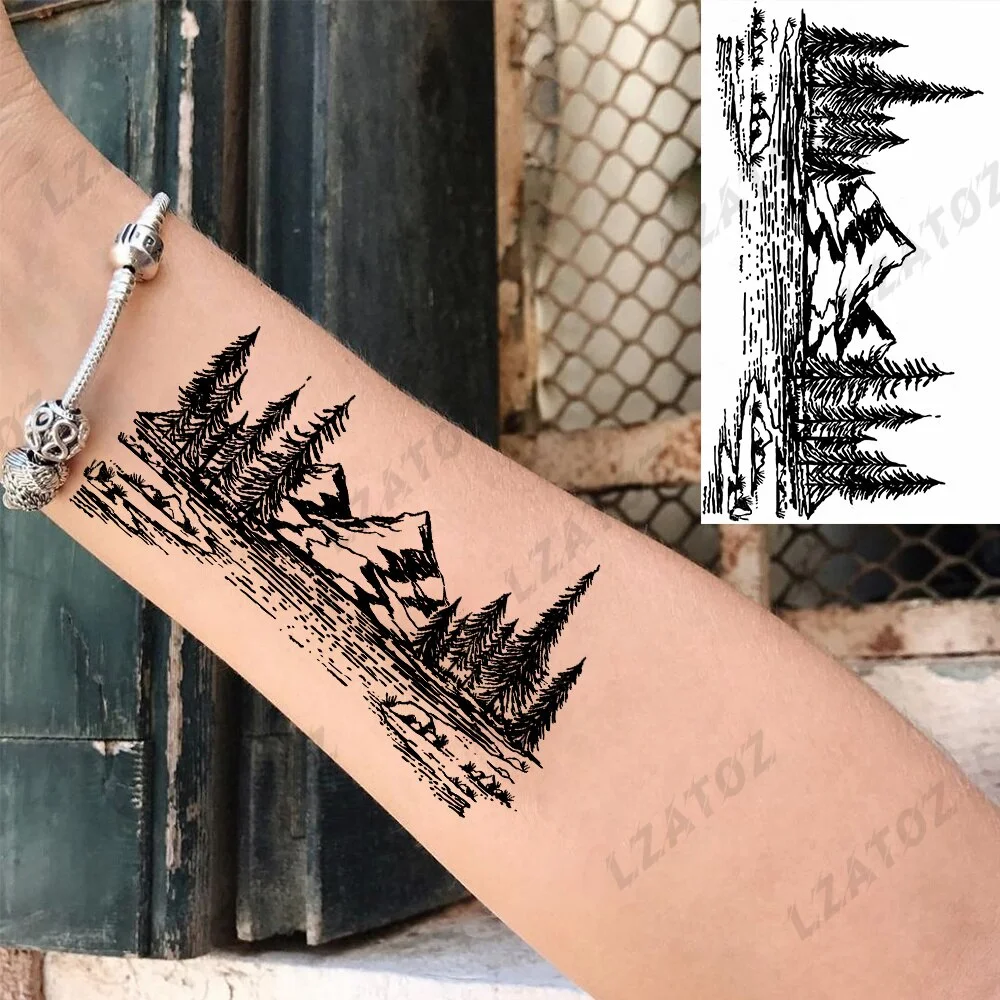 Sdrawing Rose Flower Temporary Tattoos For Woman Adults Realistic Compass Cross Fake Tatoos Sexy Waterproof Hand Tattoo Sticker