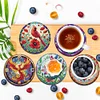 6Pcs/set Diamond Painting Wooden Animals Coaster Cup Cushion With Holder