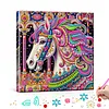 Mandala color&eacute; en forme de cheval licorne sp&eacute;ciale en forme de 5D bricolage, diamants partiels dots, kits d&rsquo;art en pierres pr&eacute;cieuses avec cadre, pein